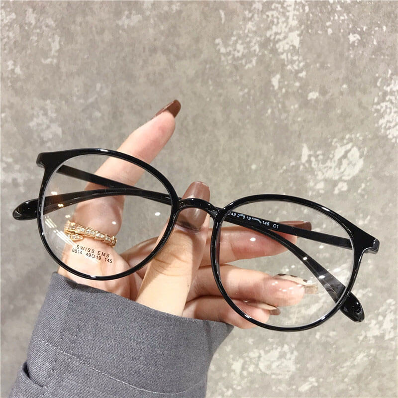 TR90 Eyeglasses Frame Ultralight Women Eyeglasses Frames Myopia Optical Prescription Eyewear 16814 Accessories WAAMII Black Only Frame 