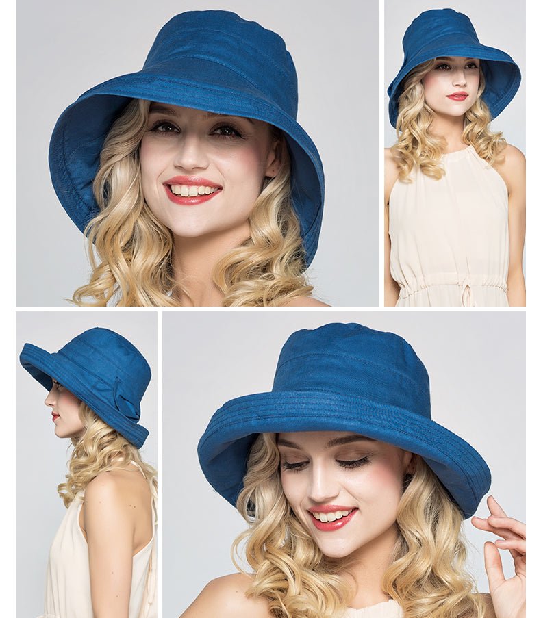 Casual Cotton Wide Brim Packable Sun Hat Open Crown Hat