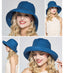 UV-proof Hat Casual Linen Cotton Butterfly Knot Wide Brim Packable Sun Hat Accessories WAAMII   