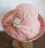 UV-proof Hat Casual Linen Cotton Butterfly Knot Wide Brim Packable Sun Hat Accessories WAAMII Pink  