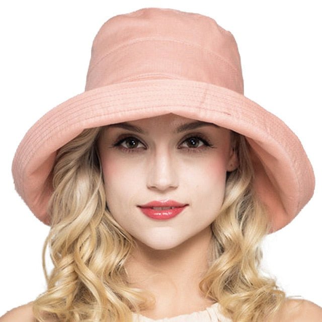 UV-proof Hat Casual Linen Cotton Butterfly Knot Wide Brim Packable Sun Hat Accessories WAAMII   