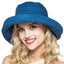 UV-proof Hat Casual Linen Cotton Butterfly Knot Wide Brim Packable Sun Hat