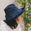 UV-proof Hat Casual Linen Cotton Butterfly Knot Wide Brim Packable Sun Hat Accessories WAAMII Navy blue  
