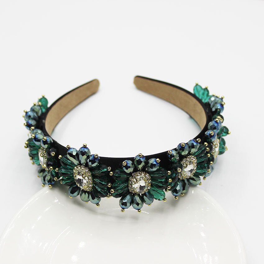Velvet Stars Snowflake Vintage Jeweled Headband WH305 Accessories WAAMII   