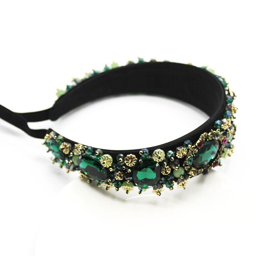 Velvet Stars Snowflake Vintage Jeweled Headband WH305 Accessories WAAMII   