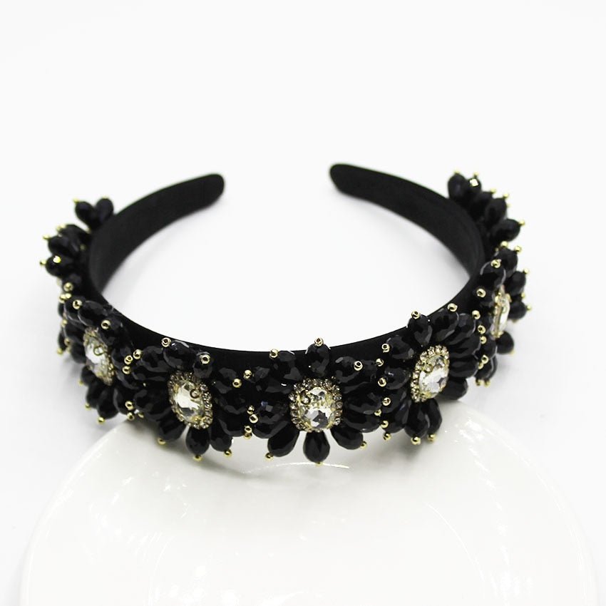 Velvet Stars Snowflake Vintage Jeweled Headband WH305 Accessories WAAMII   