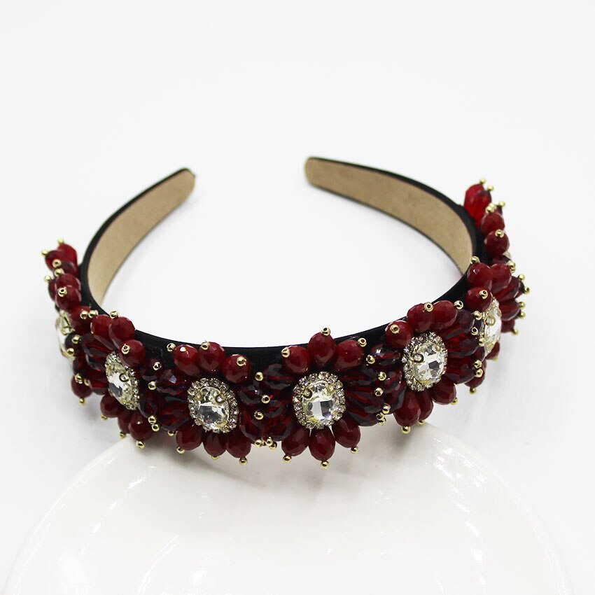 Velvet Stars Snowflake Vintage Jeweled Headband WH305 Accessories WAAMII   