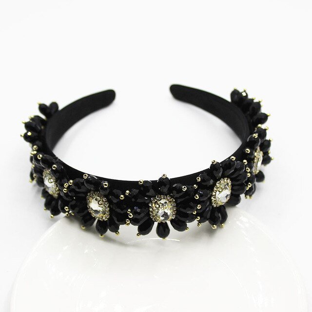 Velvet Stars Snowflake Vintage Jeweled Headband WH305 Accessories WAAMII 3  