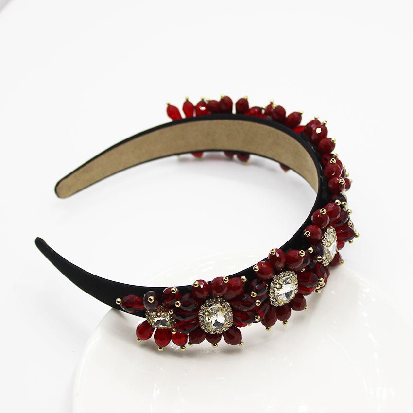 Velvet Stars Snowflake Vintage Jeweled Headband WH305 Accessories WAAMII   