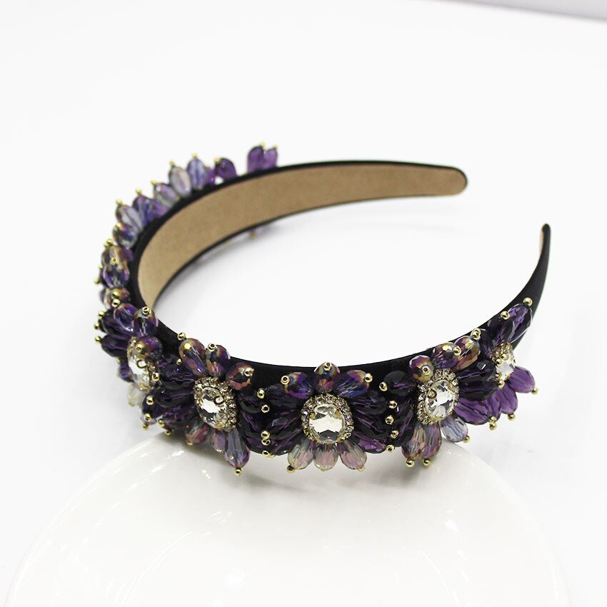 Velvet Stars Snowflake Vintage Jeweled Headband WH305 Accessories WAAMII   