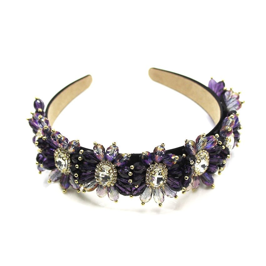 Velvet Stars Snowflake Vintage Jeweled Headband WH305 Accessories WAAMII   