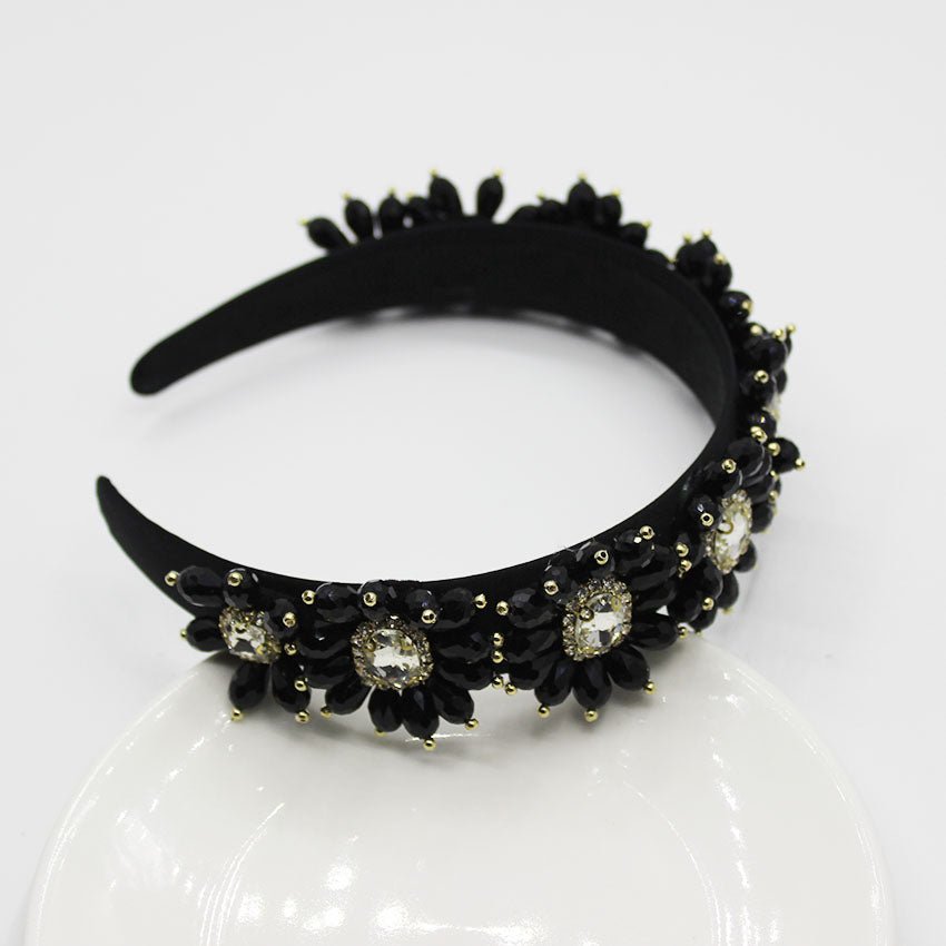 Velvet Stars Snowflake Vintage Jeweled Headband WH305 Accessories WAAMII   