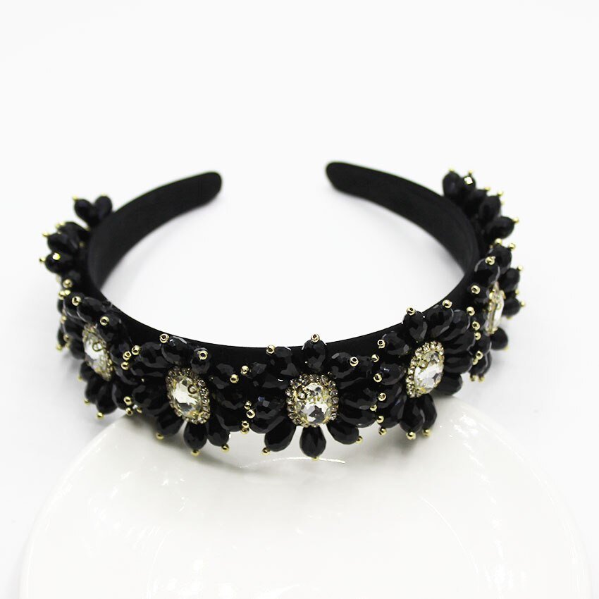 Velvet Stars Snowflake Vintage Jeweled Headband WH305 Accessories WAAMII   