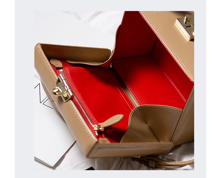 Vintaga Genuine Leather Box Tote - - Luxury bags by WAAMII