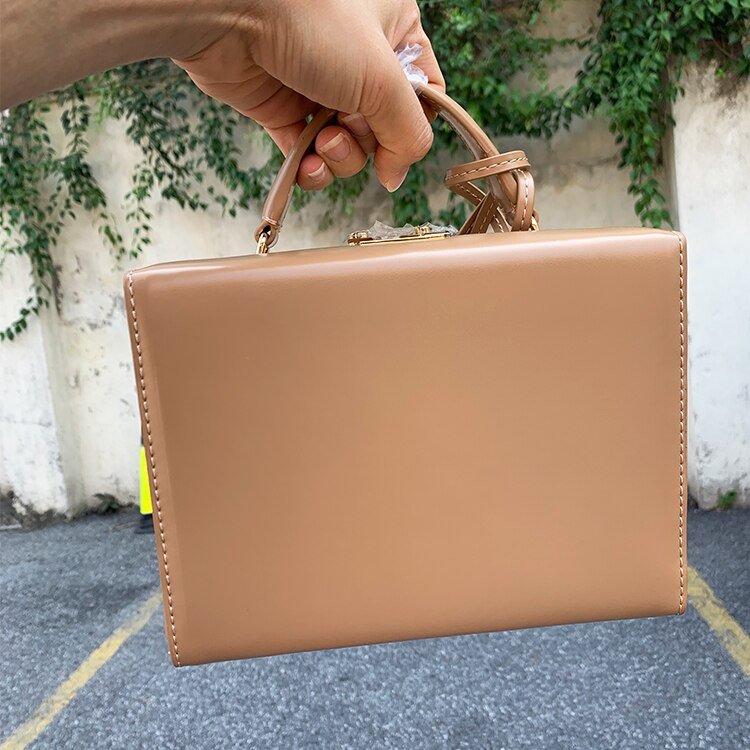 Vintaga Genuine Leather Box Tote - - Luxury bags by WAAMII