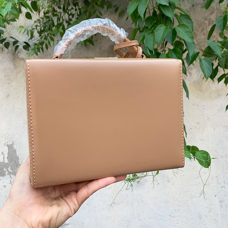 Vintaga Genuine Leather Box Tote - - Luxury bags by WAAMII