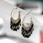 Vintage Bohemian Black Pearl Alloy Tassel Earrings - - Luxury Jewelry by WAAMII