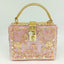 Vintage Buckle Beaded Gold Sequined Flower Clutch Handbag-Acrylic-Black - Pink Handbag - Luxury bags by WAAMII