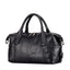 Vintage Designer Multi-pocket Genuine Leather Boston Bag - Black - Luxury bags by WAAMII