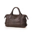 Vintage Designer Multi-pocket Genuine Leather Boston Bag - Deep brown - Luxury bags by WAAMII