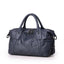 Vintage Designer Multi-pocket Genuine Leather Boston Bag - Blue - Luxury bags by WAAMII