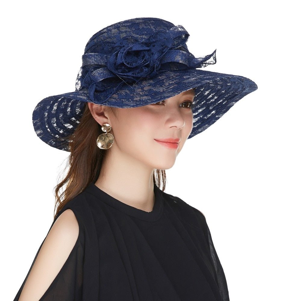 Vintage Floral Crown Womens Church Hats Lace Fascinator Hats Accessories WAAMII   
