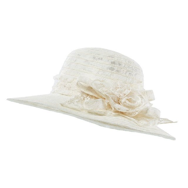 Vintage Floral Crown Womens Church Hats Lace Fascinator Hats Accessories WAAMII   