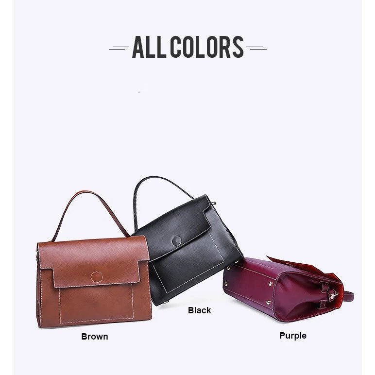 Vintage Genuine Leather Ladies Messenger Bag - - Luxury bags by WAAMII