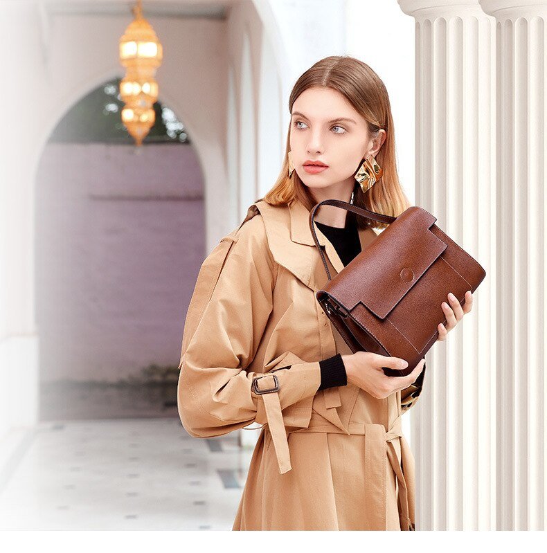 Vintage Genuine Leather Ladies Messenger Bag - - Luxury bags by WAAMII
