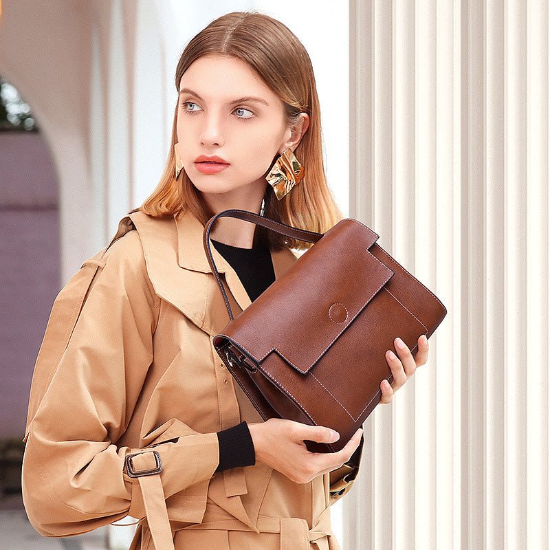 Vintage Genuine Leather Ladies Messenger Bag - - Luxury bags by WAAMII