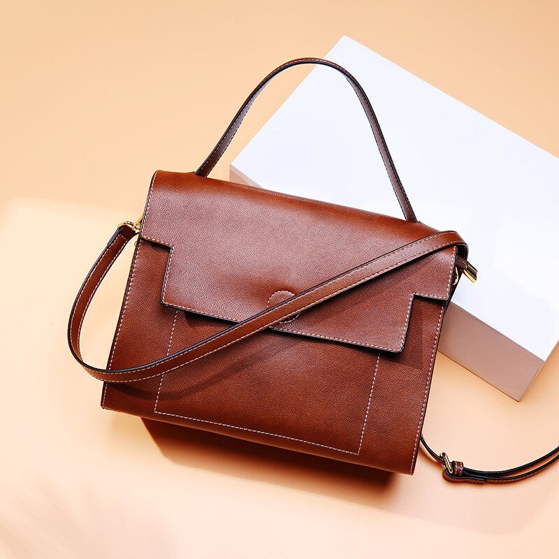 Vintage Genuine Leather Ladies Messenger Bag - - Luxury bags by WAAMII