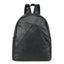 Vintage Glossy Genuine Leather Ladies Zippered Backpack bags WAAMII Black 30x15x37 