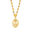 Vintage Guam Pendant With 6mm Ball Beads Necklace-18K Gold Plated