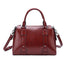 Vintage Ladies Oil Wax Leather Handbags Leather Satchel - Burgundy - Luxury bags by WAAMII