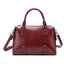 Vintage Ladies Oil Wax Leather Handbags Leather Satchel bags WAAMII Burgundy  