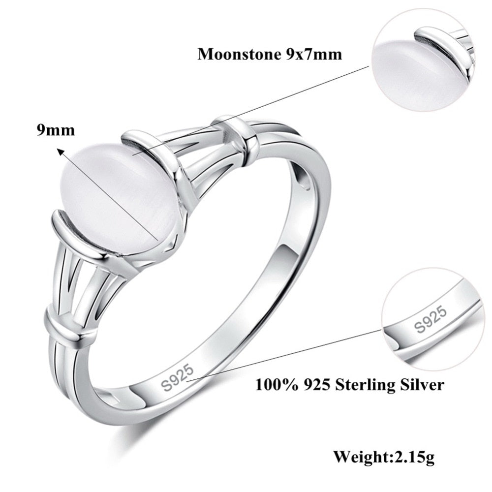 Vintage Moonstone Solid 925 Sterling Silver Rings Jewelry WAAMII   