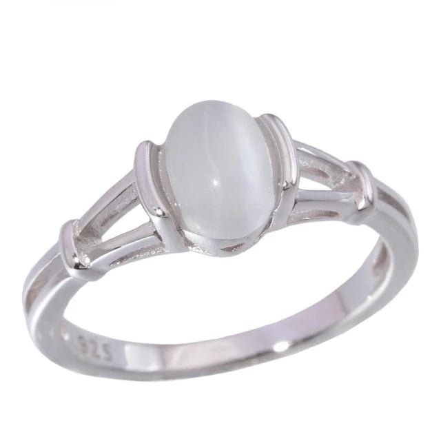 Vintage Moonstone Solid 925 Sterling Silver Rings - 10 White - Luxury Jewelry by WAAMII