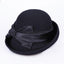 Vintage Winter Irregular Brim Bowknot Wool Cloche Fedora Hat Accessories WAAMII Black  