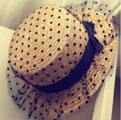 Women Black Lace Sun Hats Straw Cap Beach Hat 55-58cm Accessories WAAMII 2  