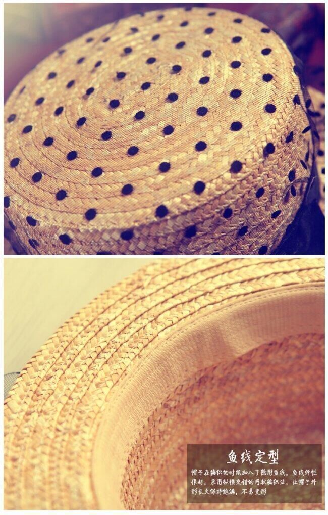 Women Black Lace Sun Hats Straw Cap Beach Hat 55-58cm Accessories WAAMII   