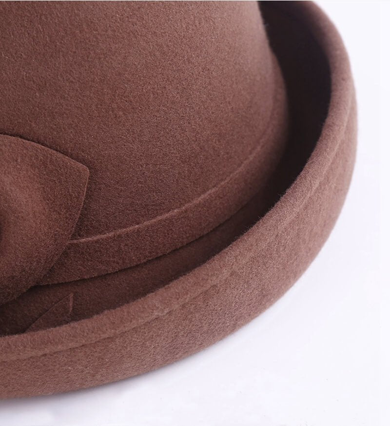 Women Solid Color Winter Wool Cloche Hat Accessories WAAMII   