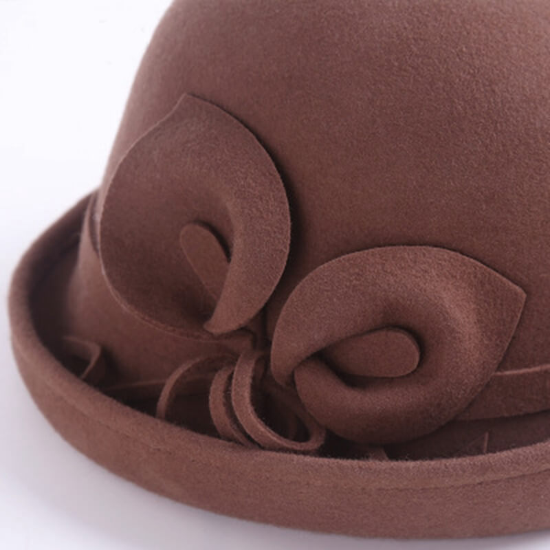 Women Solid Color Winter Wool Cloche Hat Accessories WAAMII   