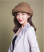 Women Solid Color Winter Wool Cloche Hat Accessories WAAMII   