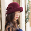 Women Solid Color Winter Wool Cloche Hat