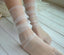 Women Summer Gauzy Fishnet Mesh Ankle Socks Accessories WAAMII white  
