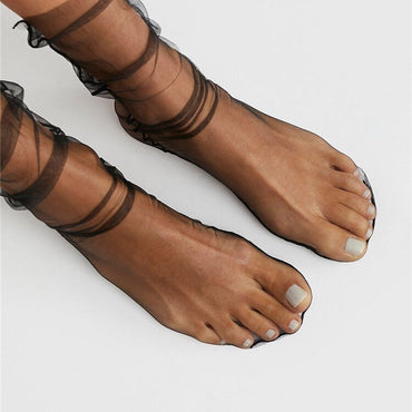 Women Summer Gauzy Fishnet Mesh Ankle Socks - - Luxury Accessories by WAAMII