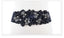 Womens Crystal Flower Elastic Belt Waistband-Black Accessories WAAMII   