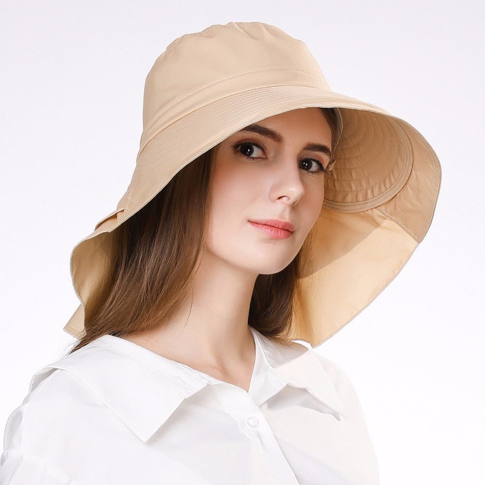 Women's Sun Catcher Shapeable Cotton Feel Hat UPF 50+With Adjustable Detachable Strap Accessories WAAMII   