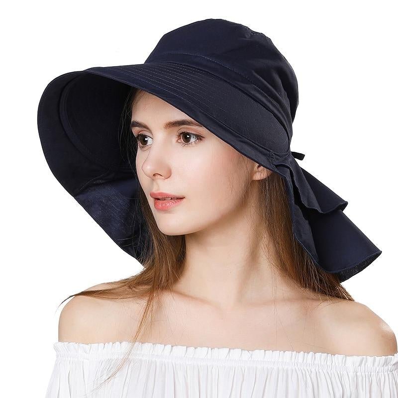 Women's Sun Catcher Shapeable Cotton Feel Hat UPF 50+With Adjustable Detachable Strap Accessories WAAMII   