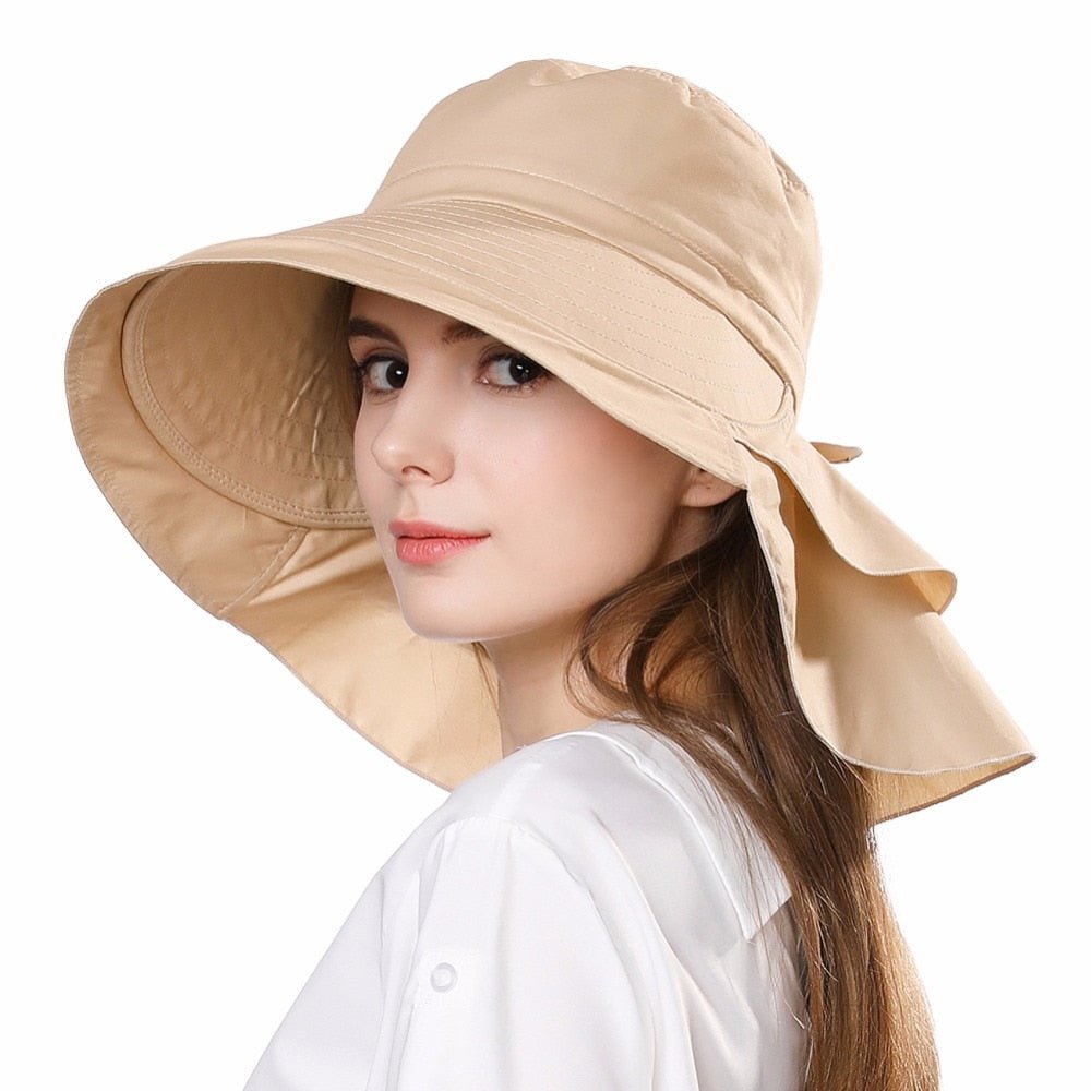 Women's Sun Catcher Shapeable Cotton Feel Hat UPF 50+With Adjustable Detachable Strap Accessories WAAMII   